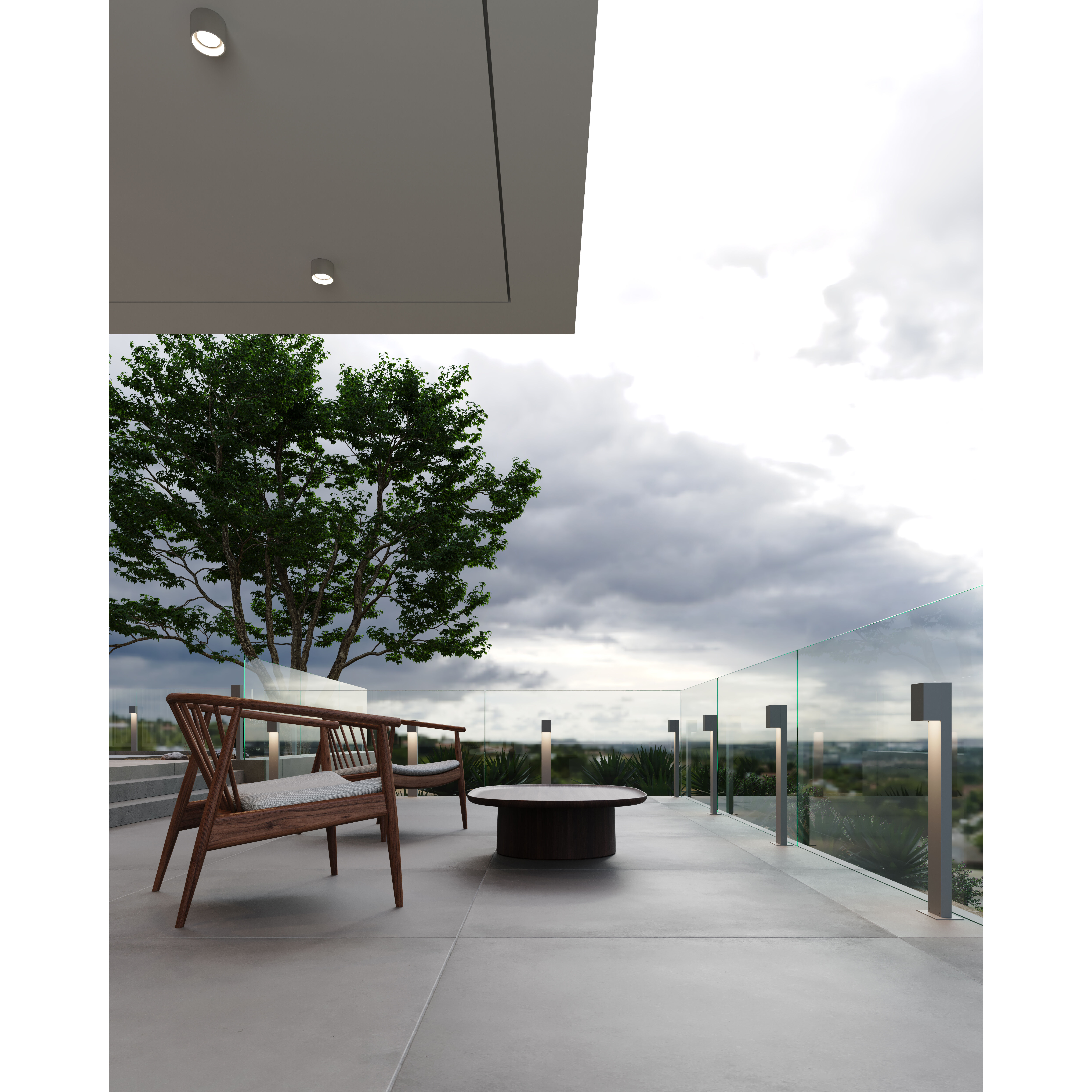 Box 12V 10 watt Textured Gray Bollard