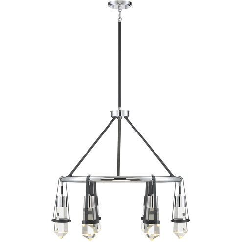 Denali LED 28.25 inch Matte Black with Polished Chrome Accents Chandelier Ceiling Light