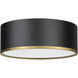 Arlo 3 Light 16 inch Matte Black and Rubbed Brass Flush Mount Ceiling Light