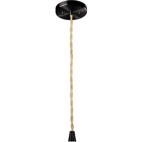Radiance 1 Light 10 inch Matte Black Pendant Ceiling Light in Incandescent, Vanilla Gloss, Beige Twisted Cord