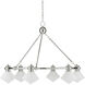 Rycroft 6 Light 39 inch Polished Nickel/White Chandelier Ceiling Light