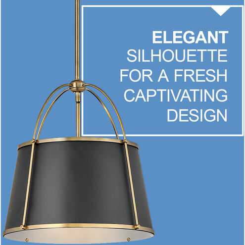 Clarke 4 Light 24.5 inch Warm Brass with Black Indoor Chandelier Ceiling Light