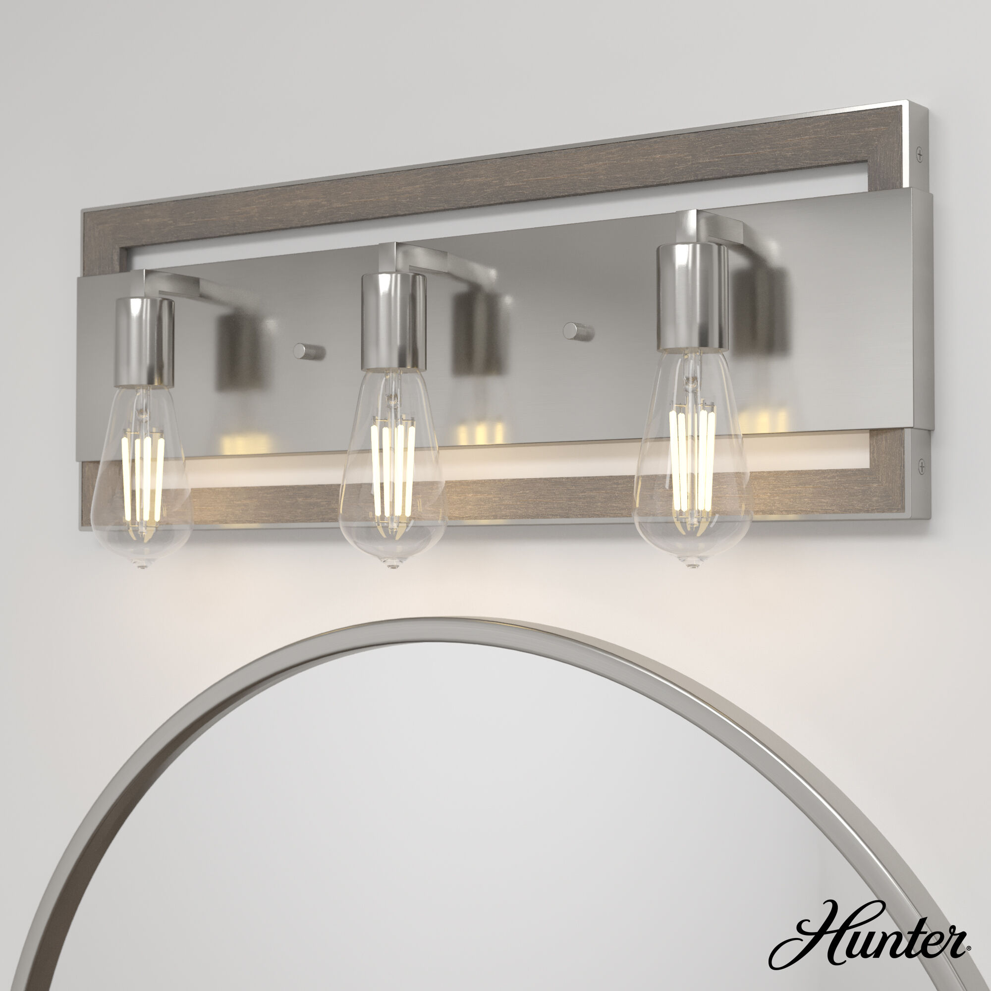 Woodburn 3 Light 24.5 inch Brushed Nickel Vanity Light Wall Light