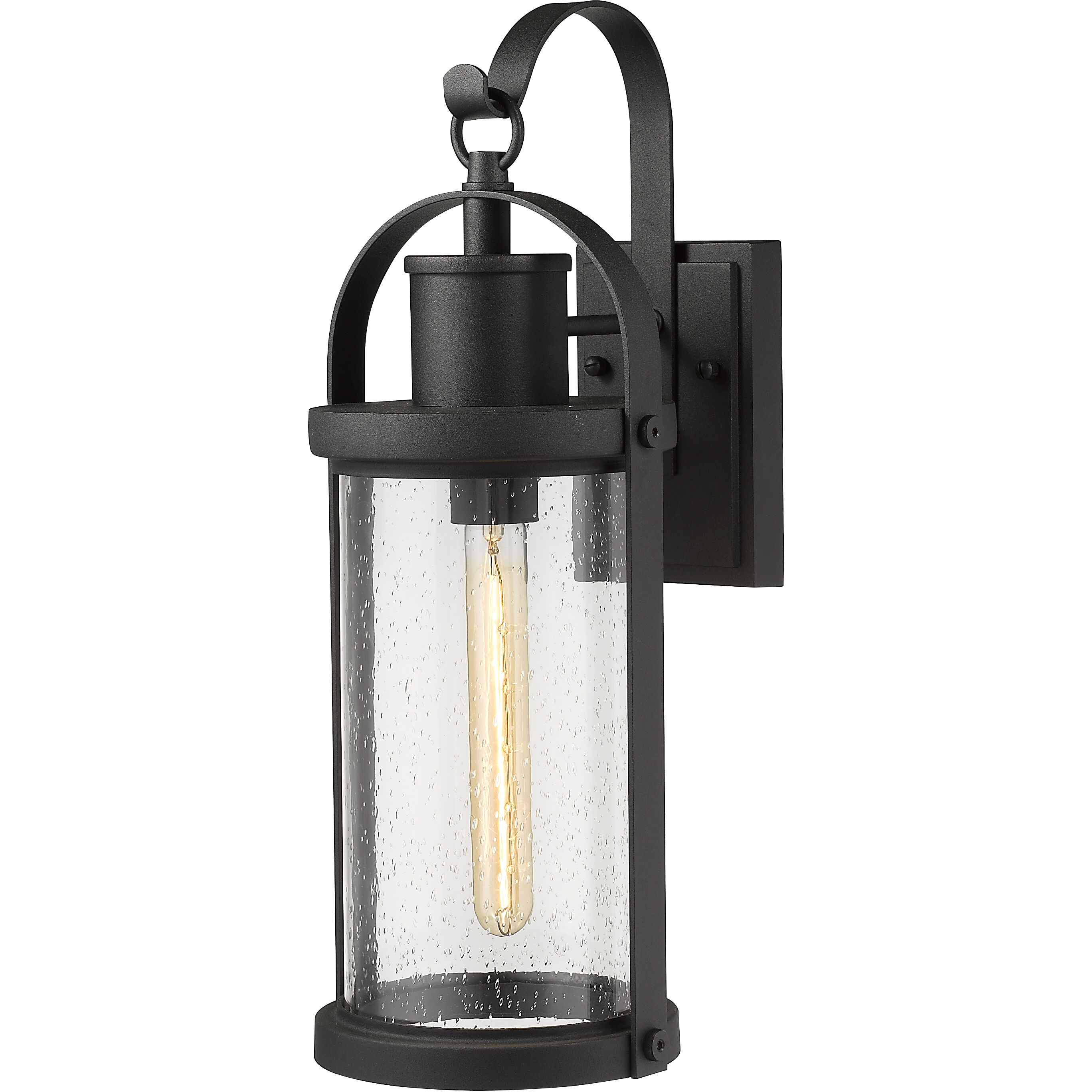 Roundhouse 1 Light 19.5 inch Black Outdoor Wall Light