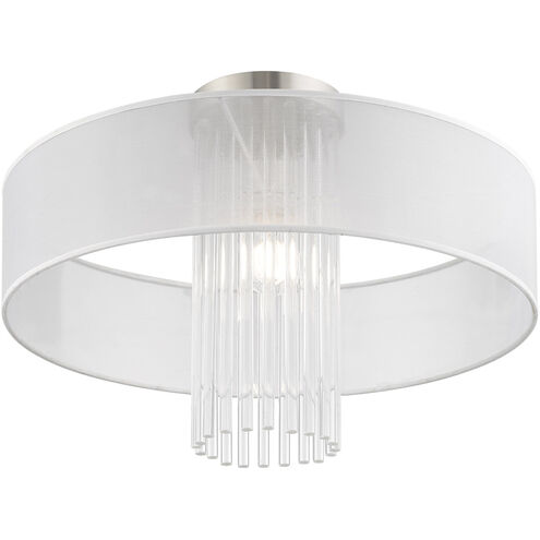 Alexis 1 Light 20 inch Brushed Nickel Semi-Flush Mount Ceiling Light