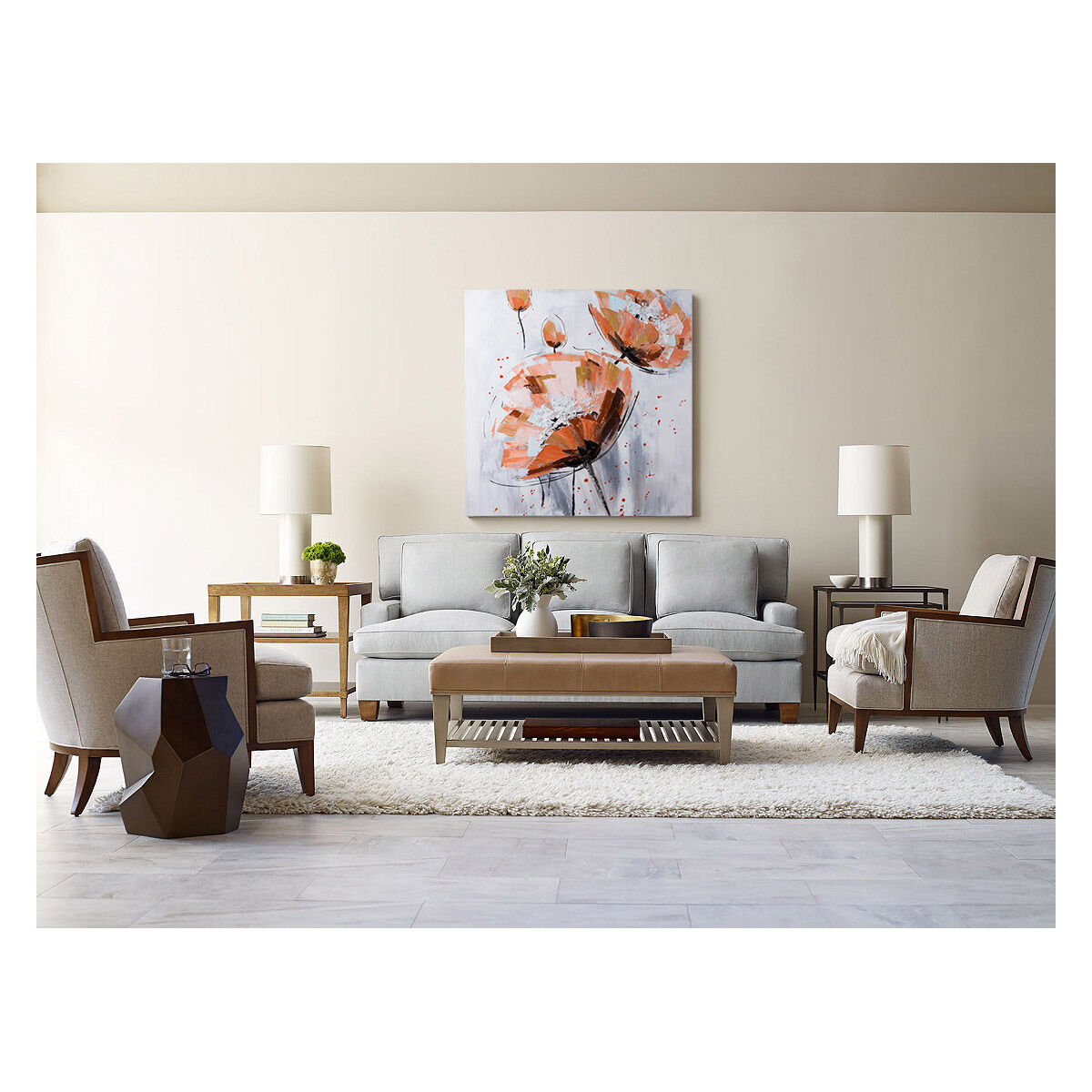 Vibrance Gray and Pink Canvas Wall Art, Varaluz Casa