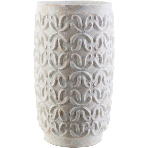 Upper New York Bay White and Tan Outdoor Planter, Medium