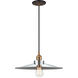 Bulstrode's Workshop 1 Light 14 inch Aged Gold Brass Pendant Ceiling Light in Aged Gold Brass and Chrome