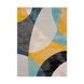 City 87 X 63 inch Aqua/Light Gray/Mustard/Beige/Khaki/Taupe/Black Rugs in 5 x 8, Rectangle