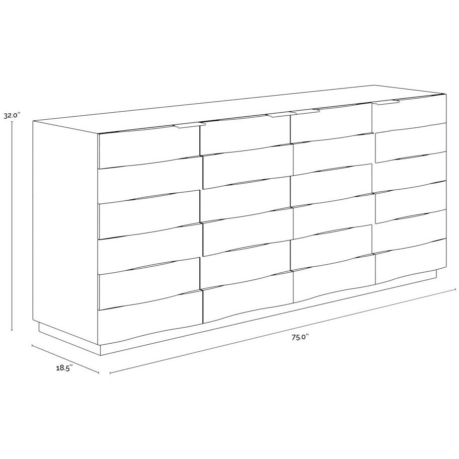 Hoyos 75 X 18.5 inch Light Wash / Warm Brass Sideboard