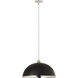 Landry 1 Light 20 inch Matte Black and Chrome Pendant Ceiling Light