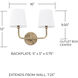 Dawson 2 Light 16 inch Aged Brass Vanity Light Wall Light