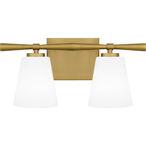 Brindley 2 Light 16 inch Aged Brass Bath Light Wall Light