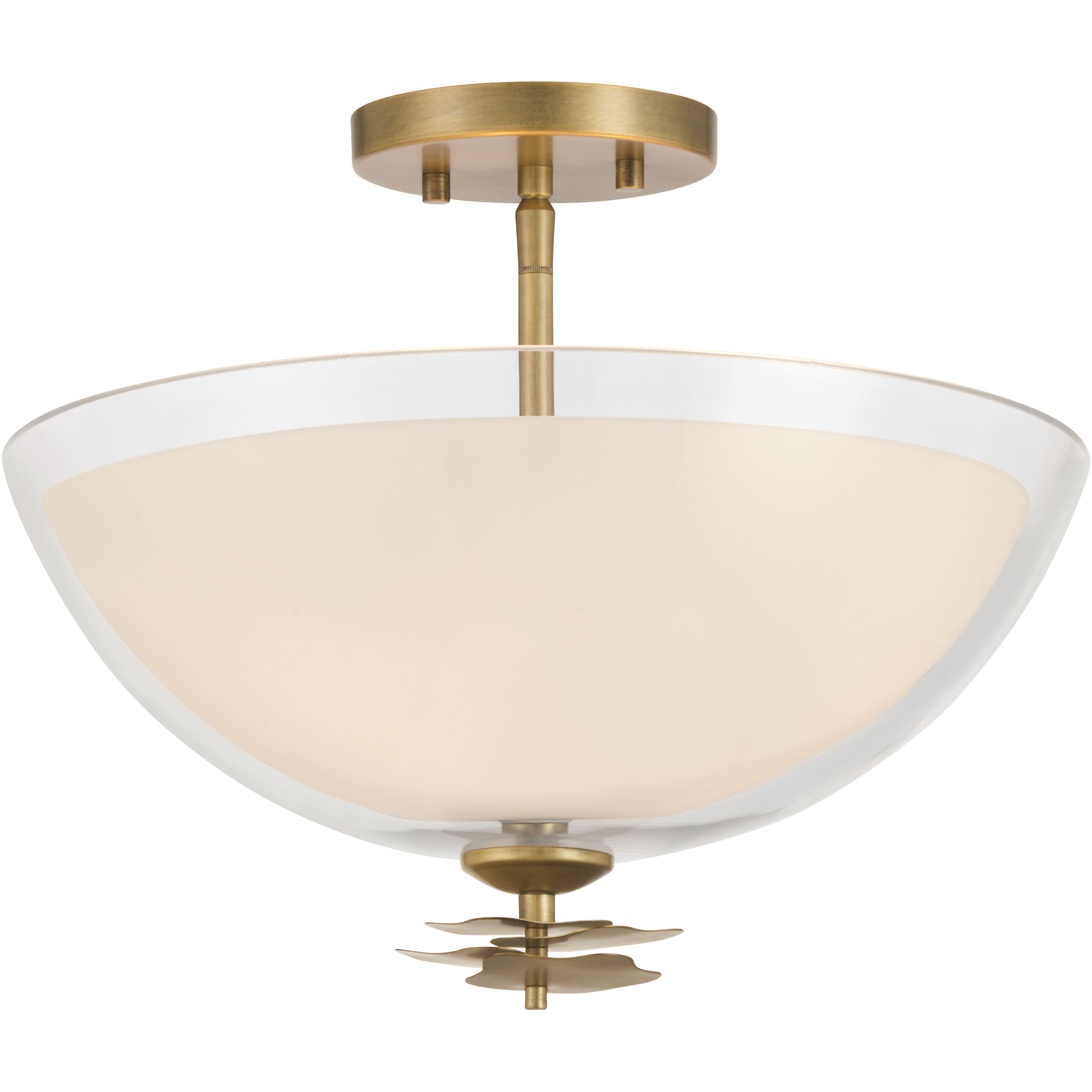 Elowen 3 Light 15 inch Legacy Brass Semi-Flush Mount Ceiling Light