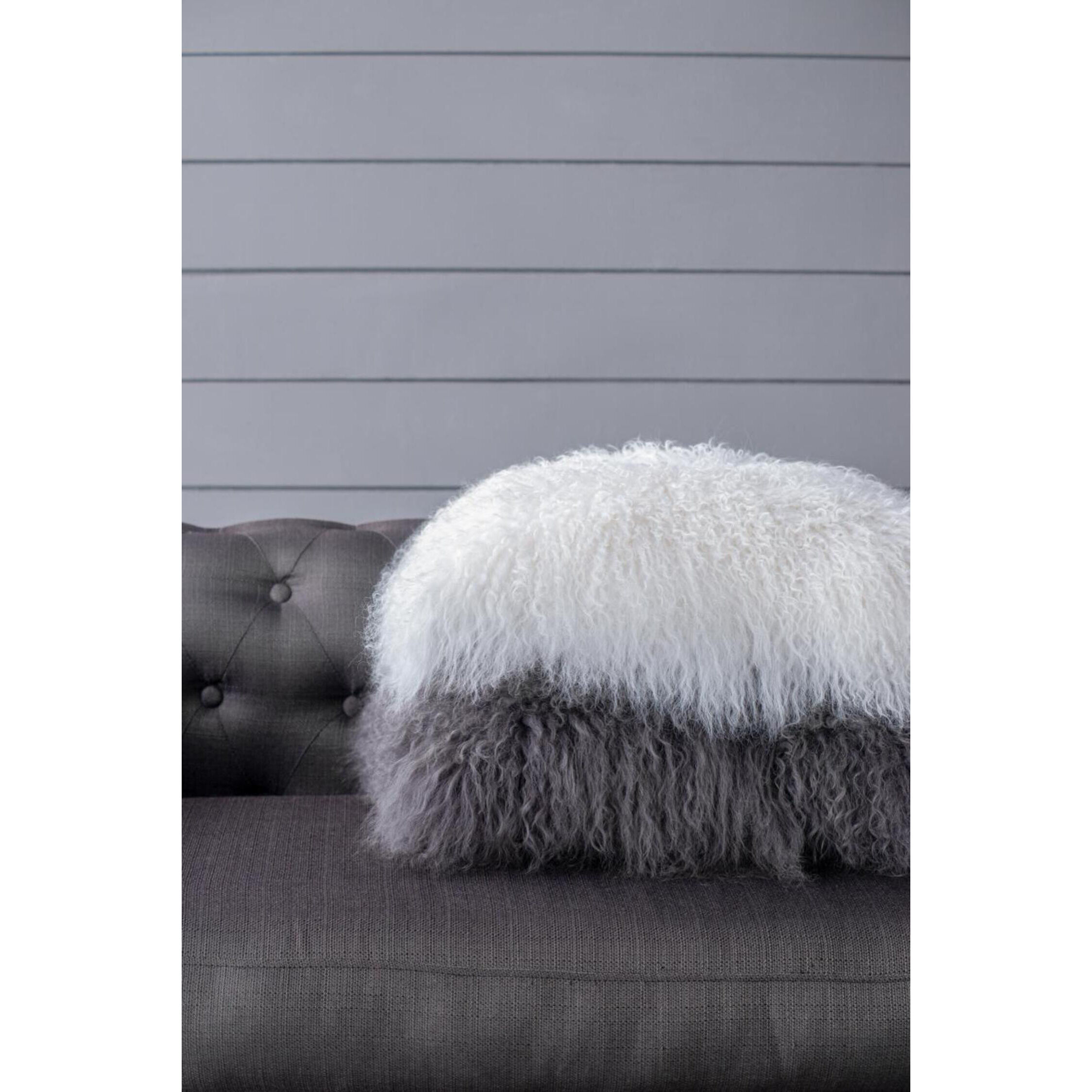 Lamb Fur 20 X 4 inch White Pillow in Natural