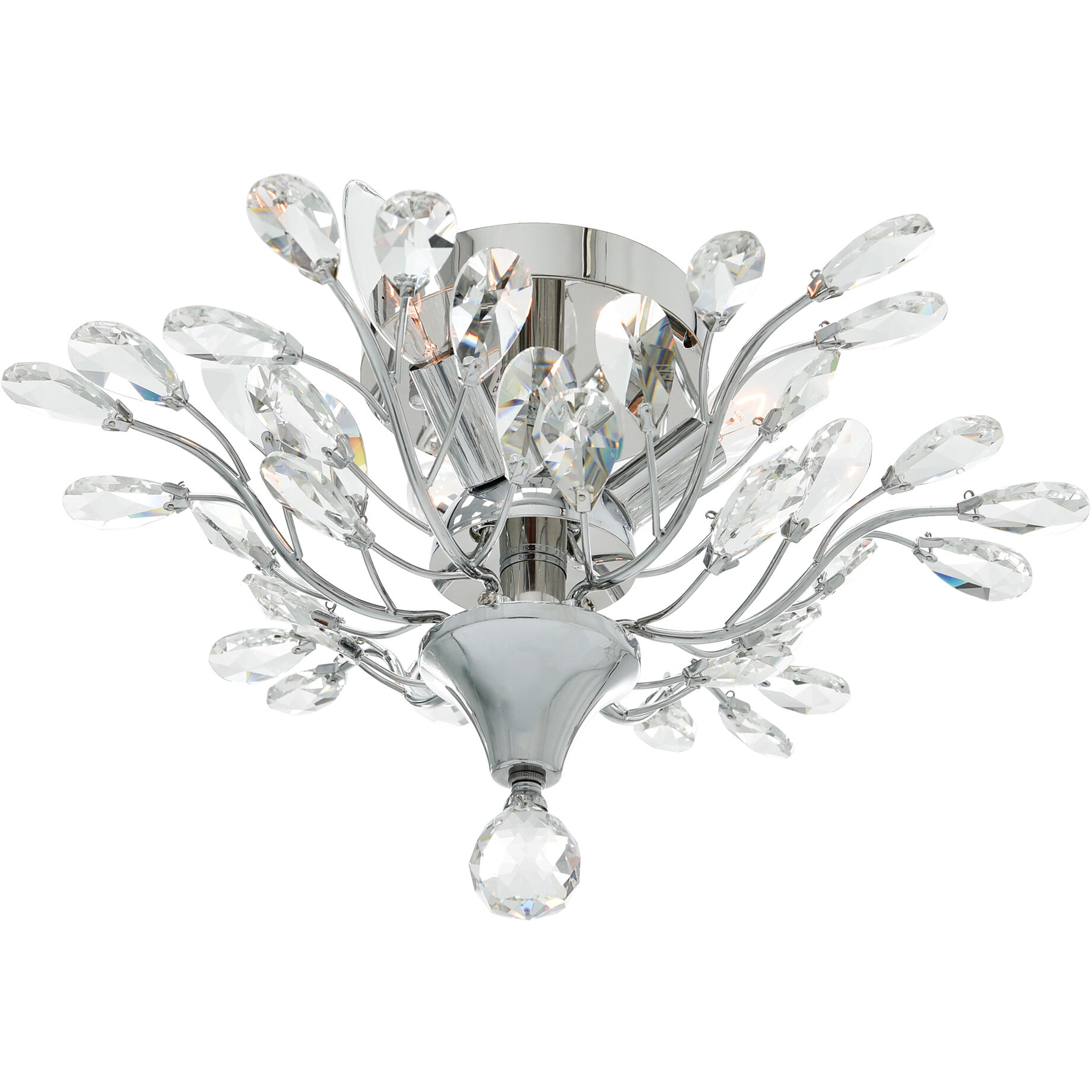 Ivy 3 Light Chrome Drum Shade Flush Mount Ceiling Light