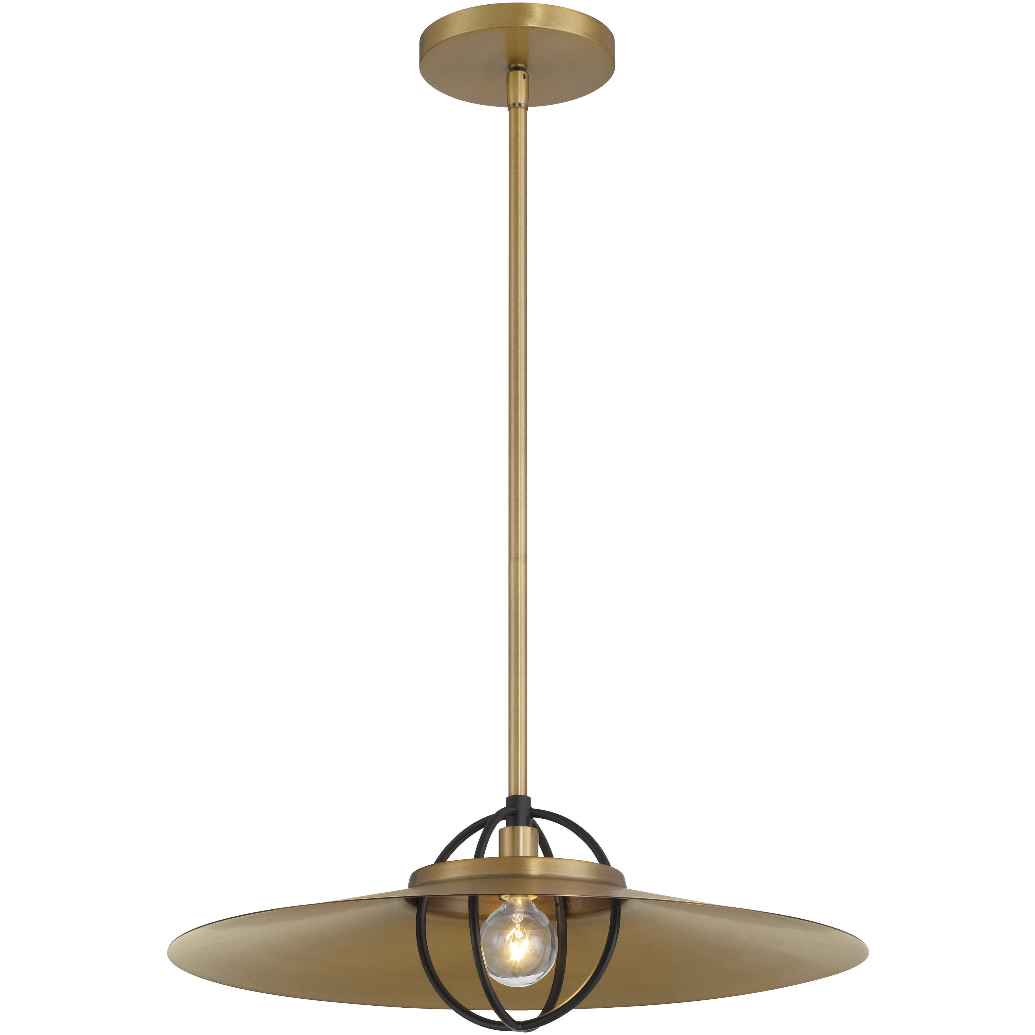Newburie 1 Light 17 inch Legacy Brass and Dark Matte Black Pendant Ceiling Light