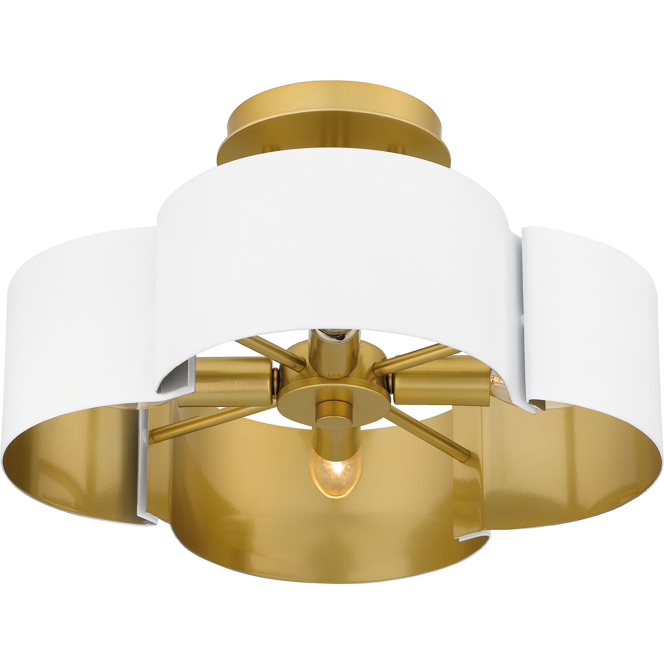 Balsam 4 Light 14 inch White Lustre Semi-Flush Mount Ceiling Light