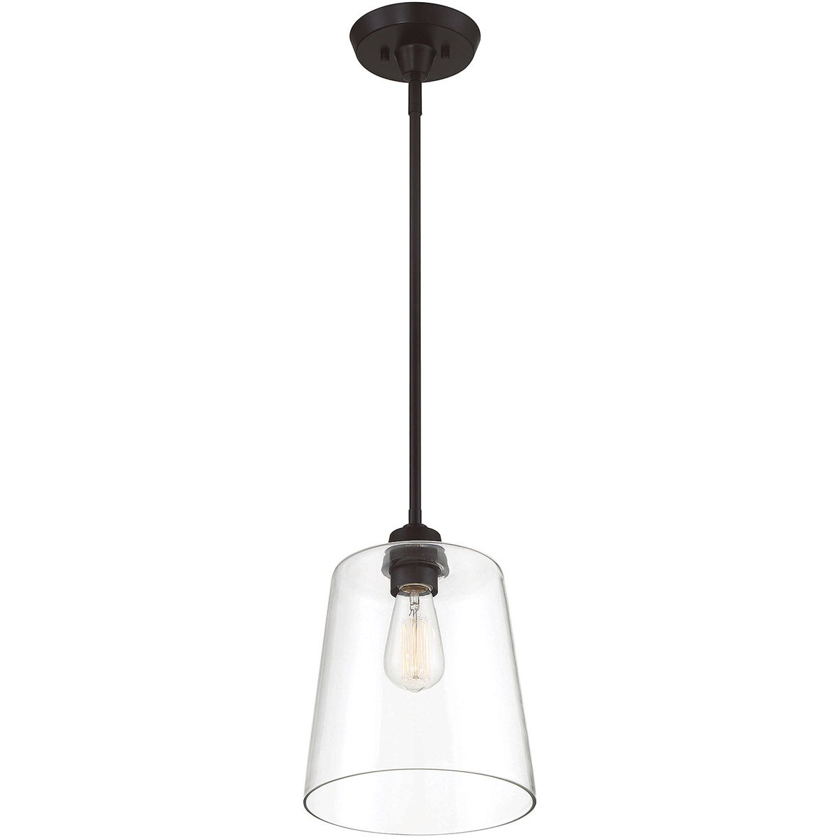 Industrial 1 Light 9.5 inch Oil Rubbed Bronze Pendant Ceiling Light