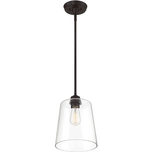 Industrial 1 Light 9.5 inch Oil Rubbed Bronze Pendant Ceiling Light