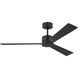 Rozzen 52 inch Midnight Black with Midnight Black/American Walnut reversible blades Indoor/Outdoor Ceiling Fan