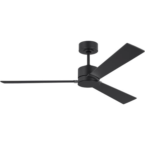 Rozzen 52 inch Midnight Black with Midnight Black/American Walnut reversible blades Indoor/Outdoor Ceiling Fan