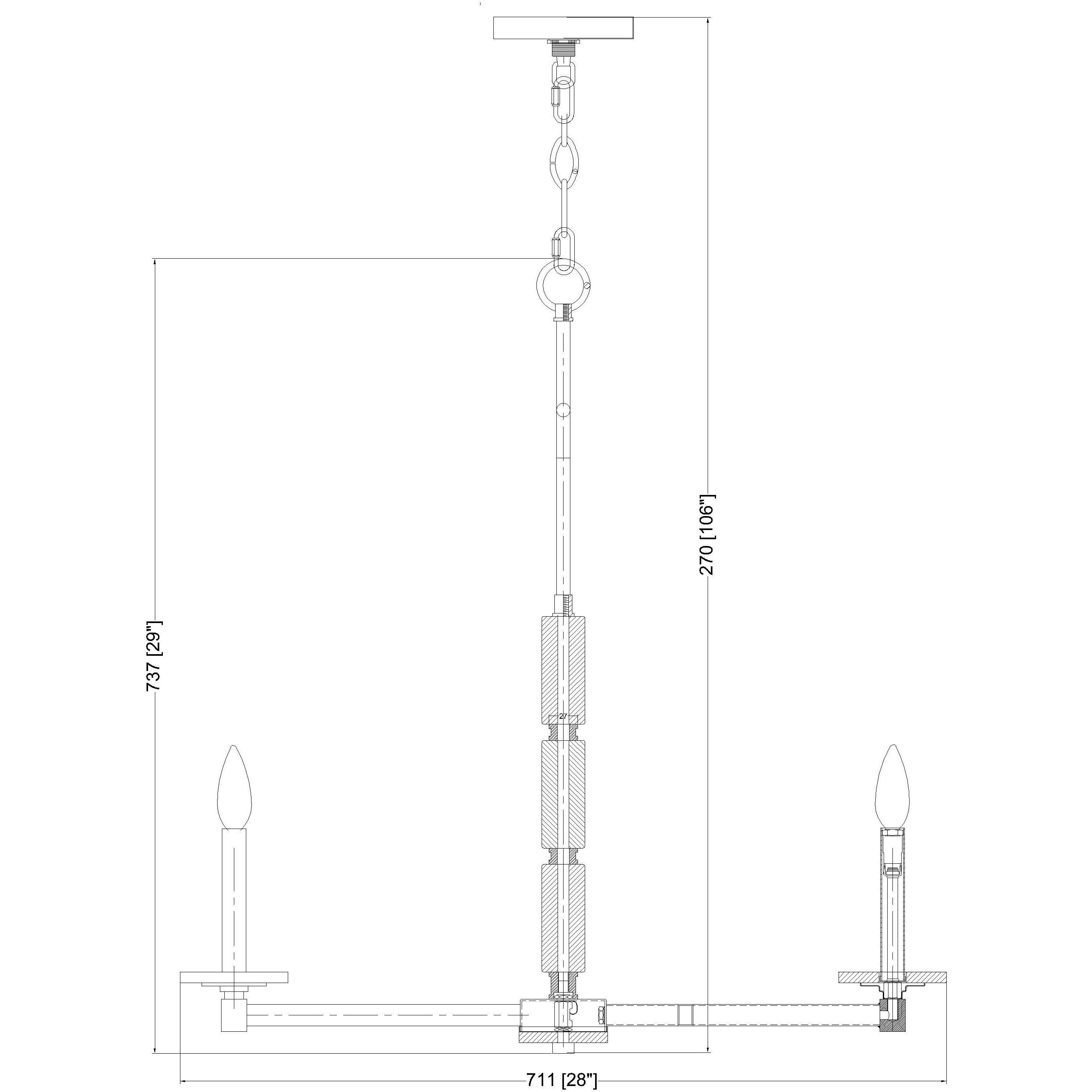 Kaden 6 Light 28 inch Modern Gold Chandelier Ceiling Light