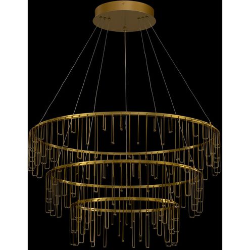 Lucerna LED 31.5 inch Stainless Steel Gold Chandelier Ceiling Light, 3 Tier