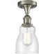 Edison Ellery 1 Light 4.75 inch Brushed Satin Nickel Semi-Flush Mount Ceiling Light in Seedy Glass