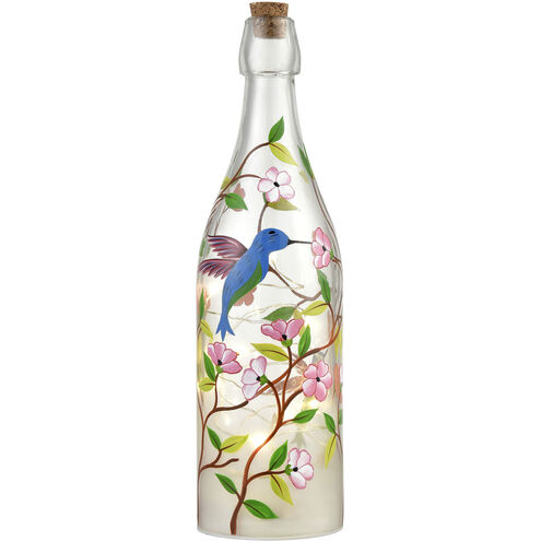 Hummingbird Blue and Green with Pink Bottle Lighting