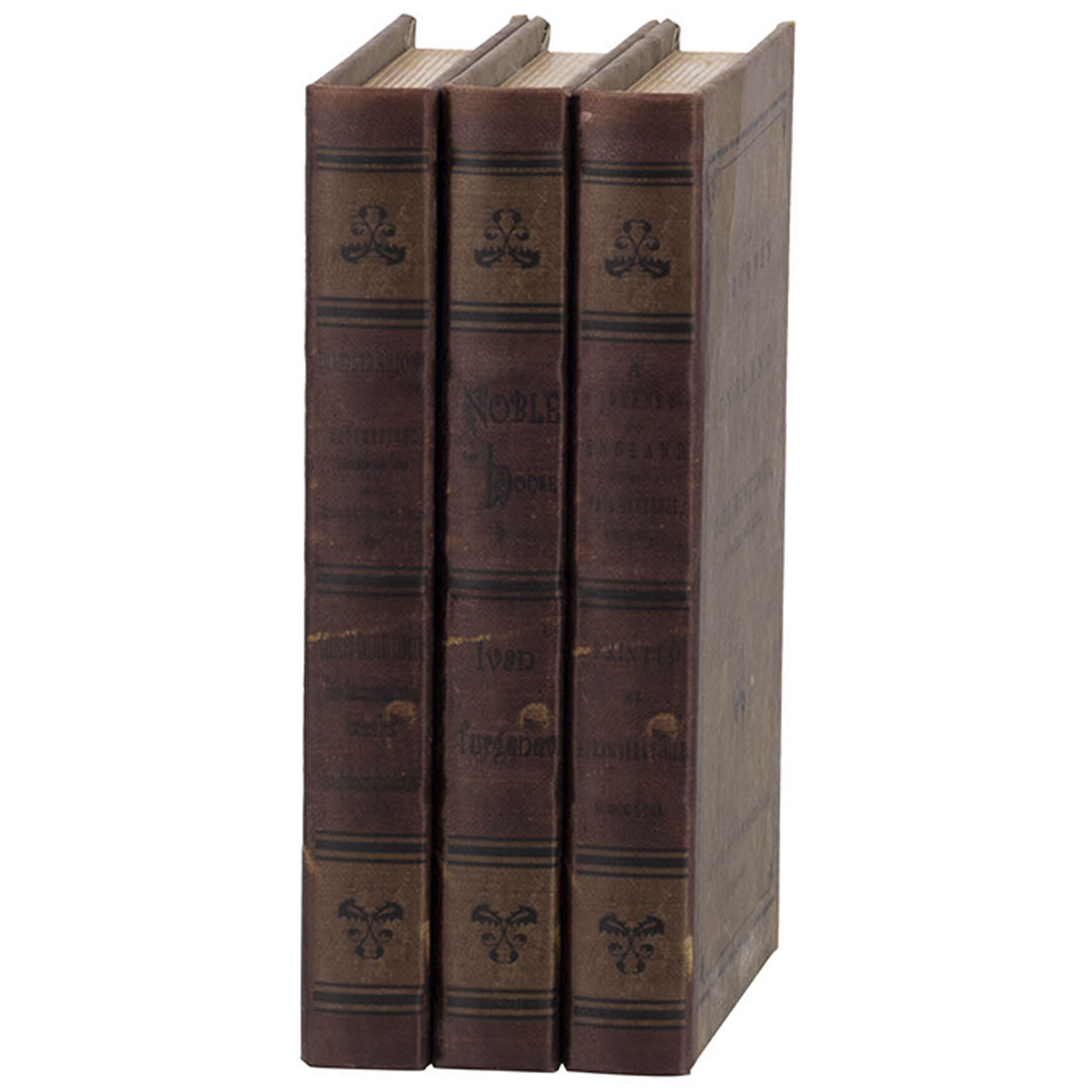 Anita 5.5 X 1.5 inch Brown Book Box, Set of 4