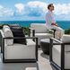 Remsen Java Black and Oyster White Outdoor Sofa