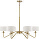 Transitional 6 Light 42 inch Natural Brass Chandelier Ceiling Light