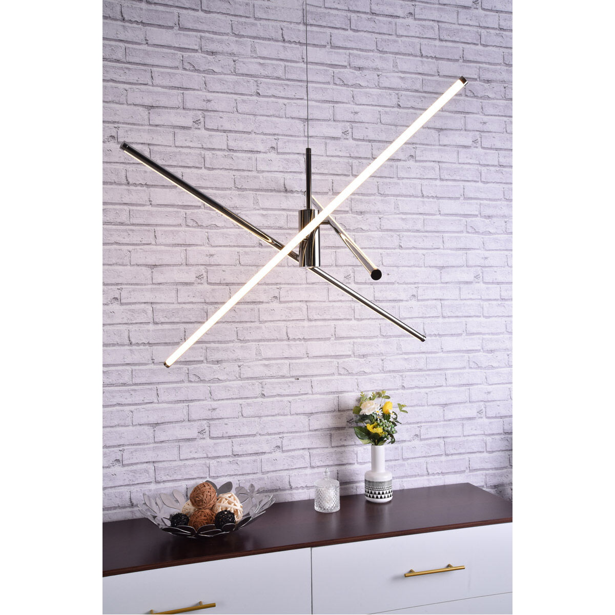 Sonya 3 Light 44 inch Polished Nickel Pendant Ceiling Light