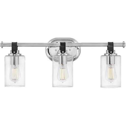 Halstead 3 Light 24 inch Chrome Vanity Light Wall Light