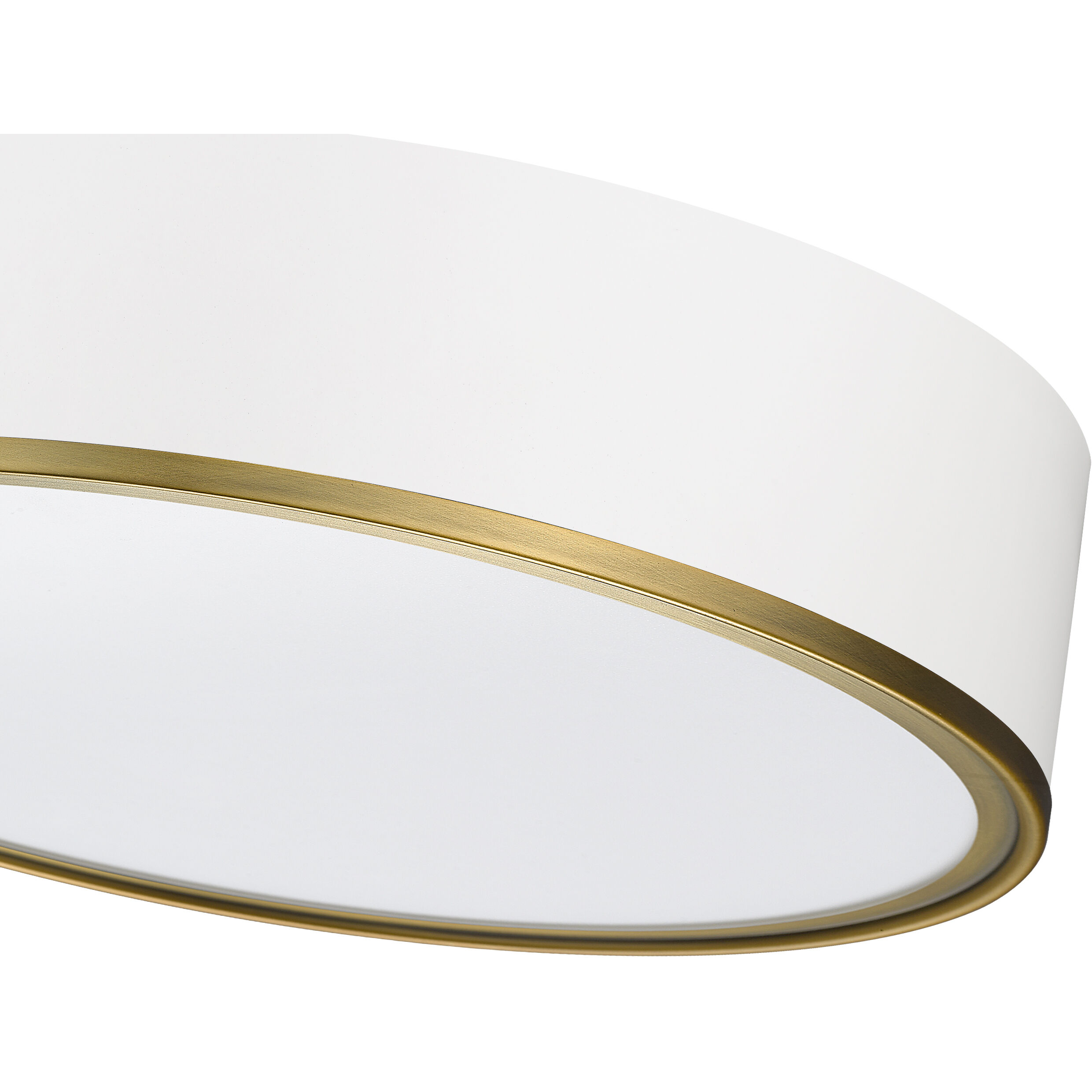 Arlo 4 Light 20.25 inch Matte White and Rubbed Brass Flush Mount Ceiling Light