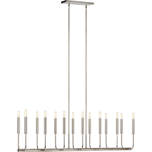 ED Ellen DeGeneres Brianna 14 Light 47.75 inch Polished Nickel Linear Chandelier Ceiling Light