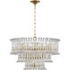 AERIN Rhine LED 34 inch Hand-Rubbed Antique Brass Three Tier Chandelier Ceiling Light