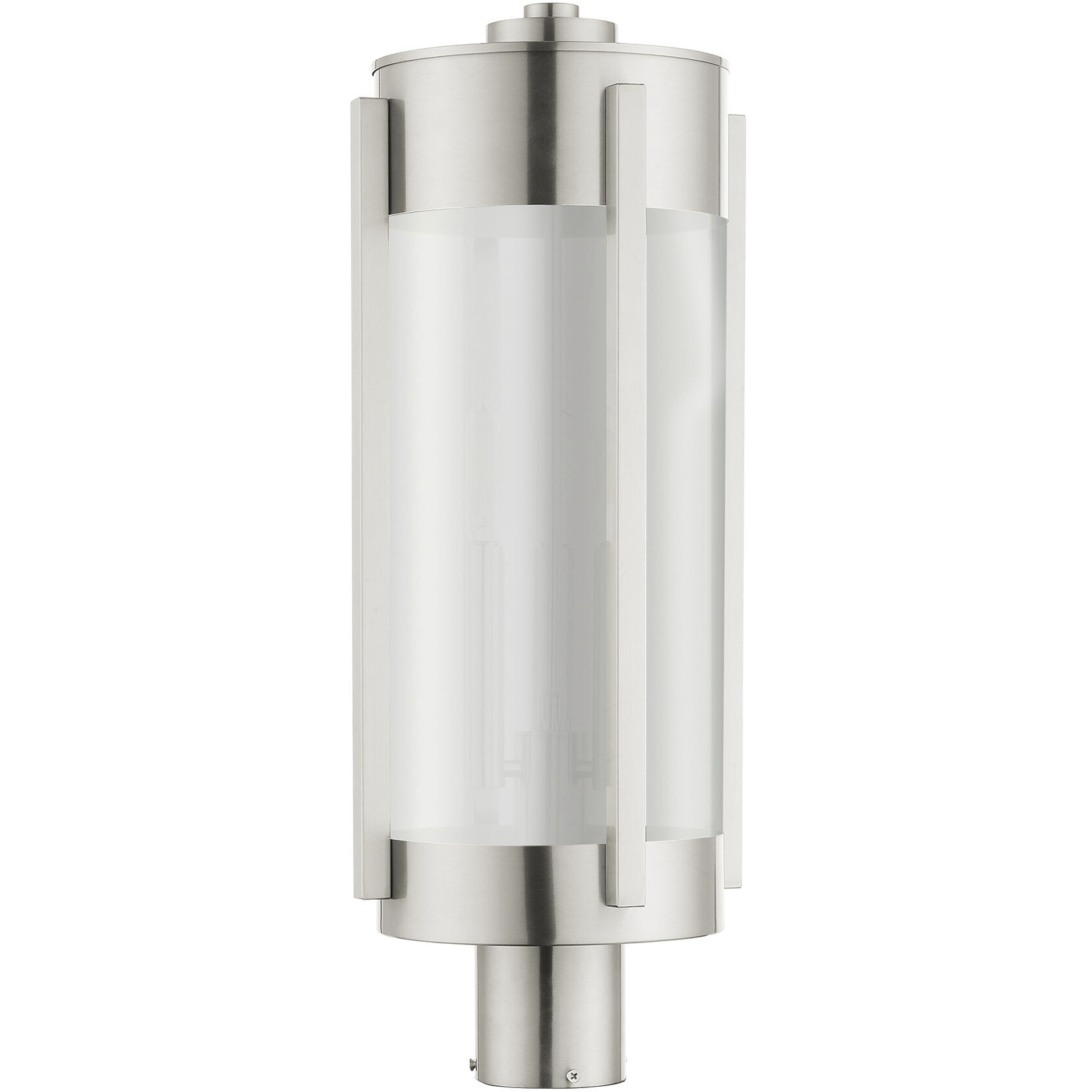 Sheridan 3 Light 22 inch Brushed Nickel Outdoor Post Top Lantern