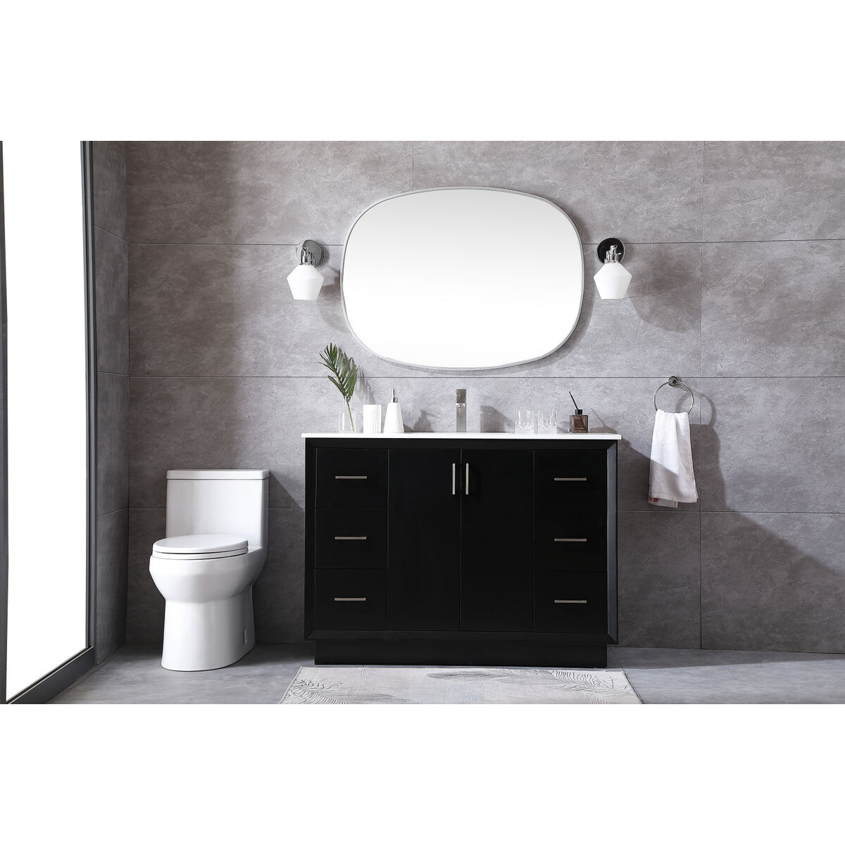 Hayes 48 X 22 X 35 inch Black Vanity Sink Set