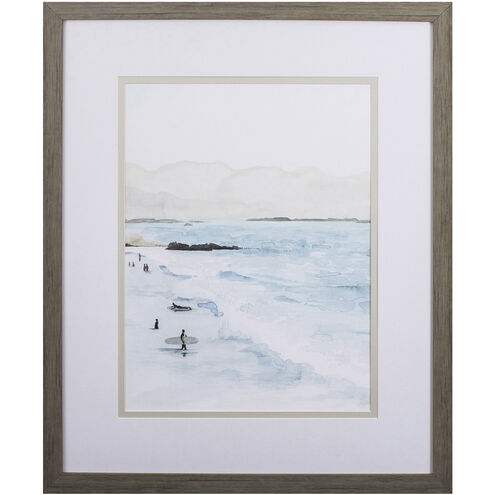 In the Surf Blue and Gray and Teal Framed Art