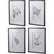 Botanical Black and White Wall Art, Set of 4