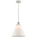 Ballston X-Large Cone 1 Light 8 inch White and Polished Chrome Mini Pendant Ceiling Light in Matte White Glass