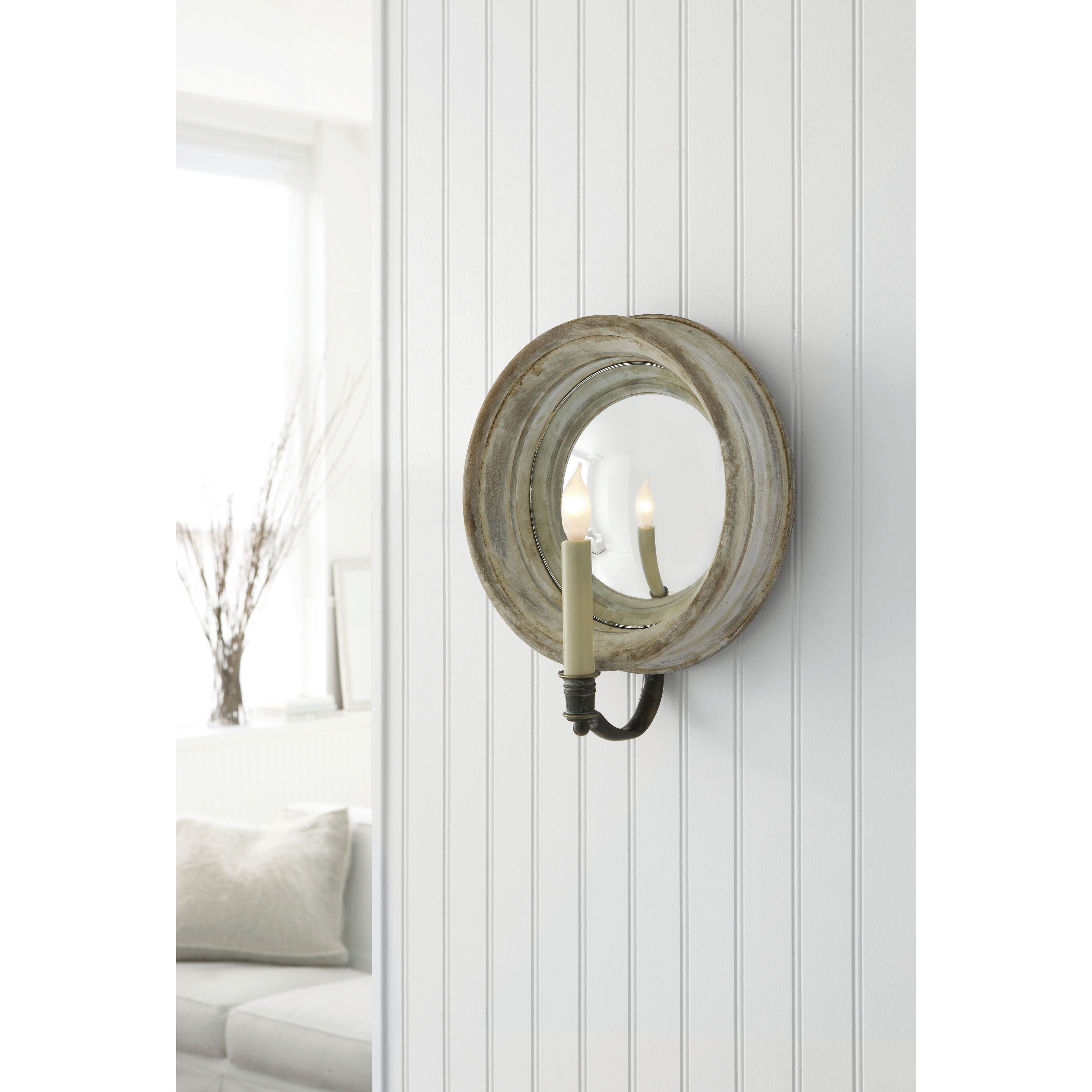 Chapman & Myers Chelsea Ref 1 Light 10.25 inch Old White Reflection Sconce Wall Light, Medium