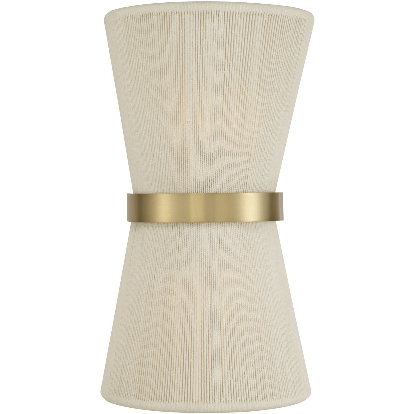 Cecilia 2 Light 8.75 inch Bleached Natural Rope and Patinaed Brass Sconce Wall Light