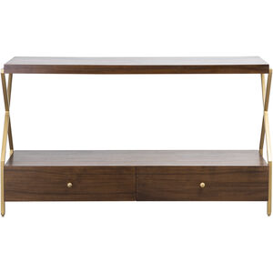 Guilford 56 X 18 inch Mahogany with Satin Brass Console Table