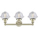 Oxford 3 Light 24.5 inch Antique Brass Bath Vanity Light Wall Light in Clear