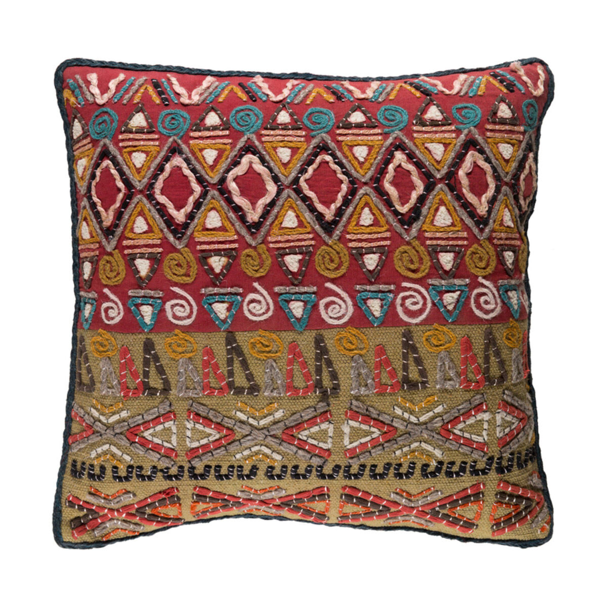 Rokel 19 X 13 inch Rust and Olive Throw Pillow