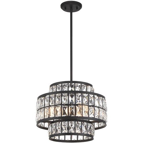 Renzo 3 Light 16 inch Matte Black Pendant Ceiling Light