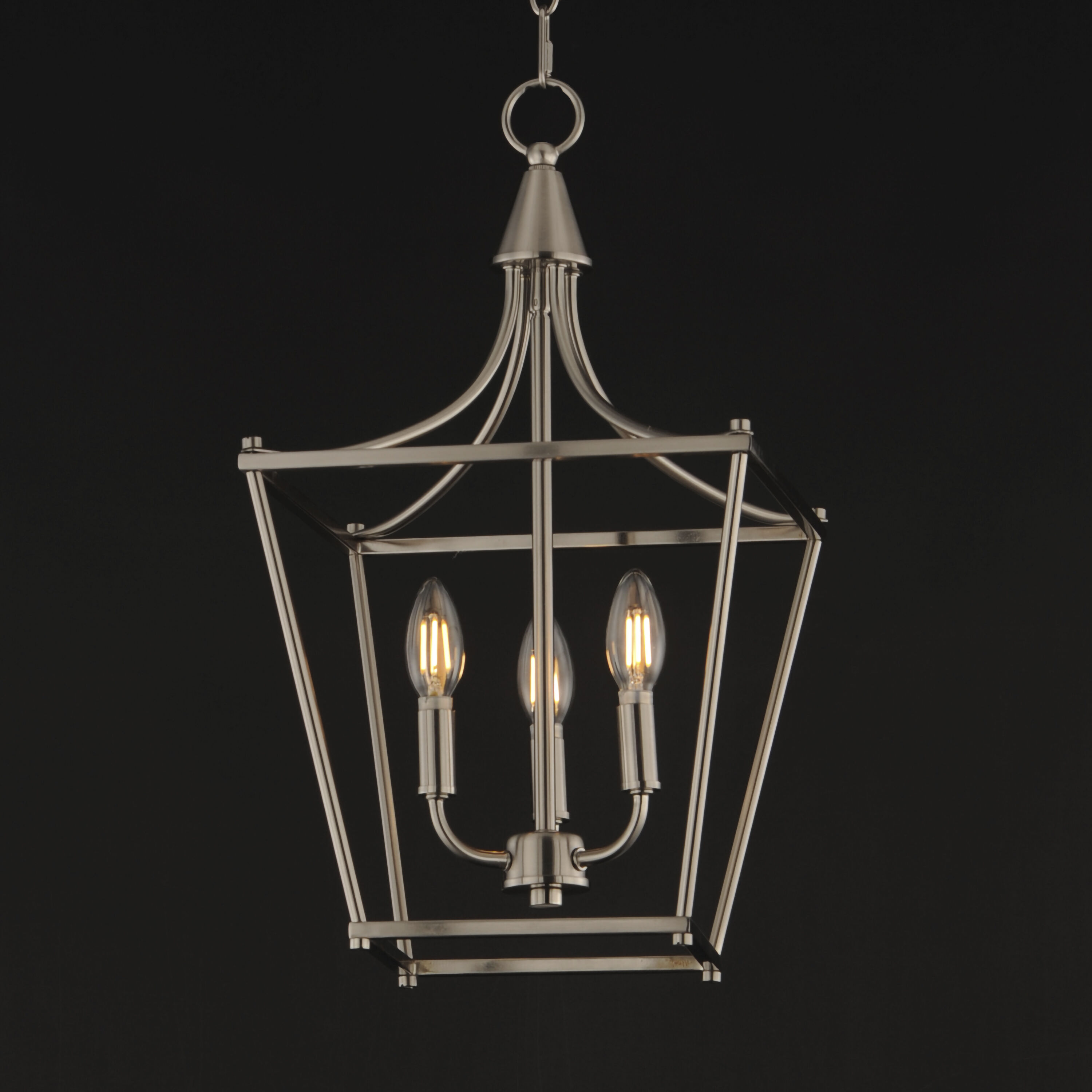 Clifton 3 Light 11.5 inch Satin Nickel Single Pendant Ceiling Light